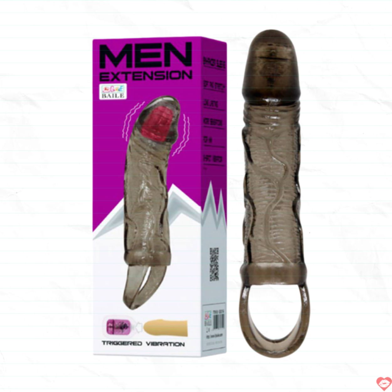 Bao cao su đôn dên rung Baile Men Extension kéo dài kích thước 