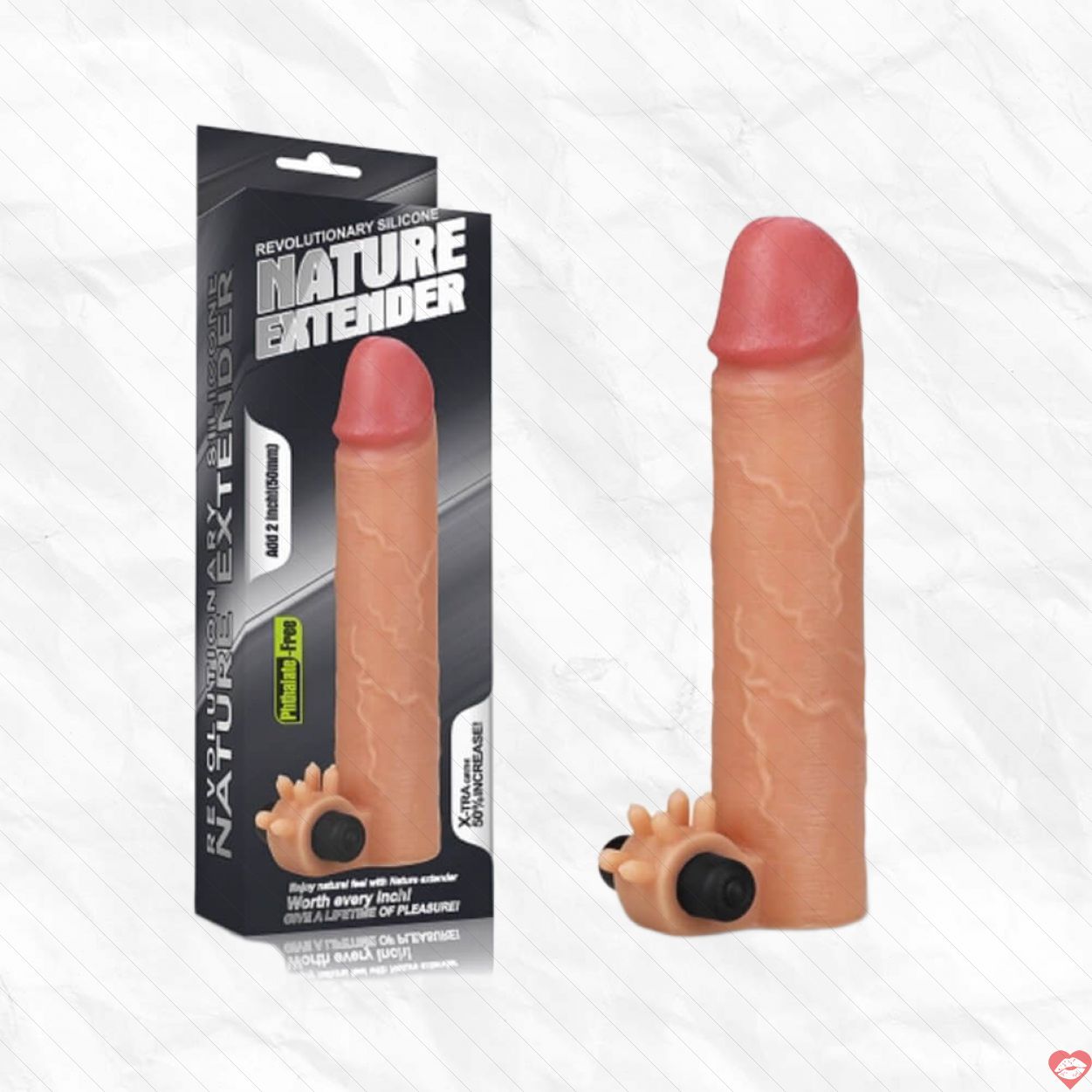 Lovetoy Nature Extender Bao cao su đôn dên rung, Siêu mềm mại an toàn 