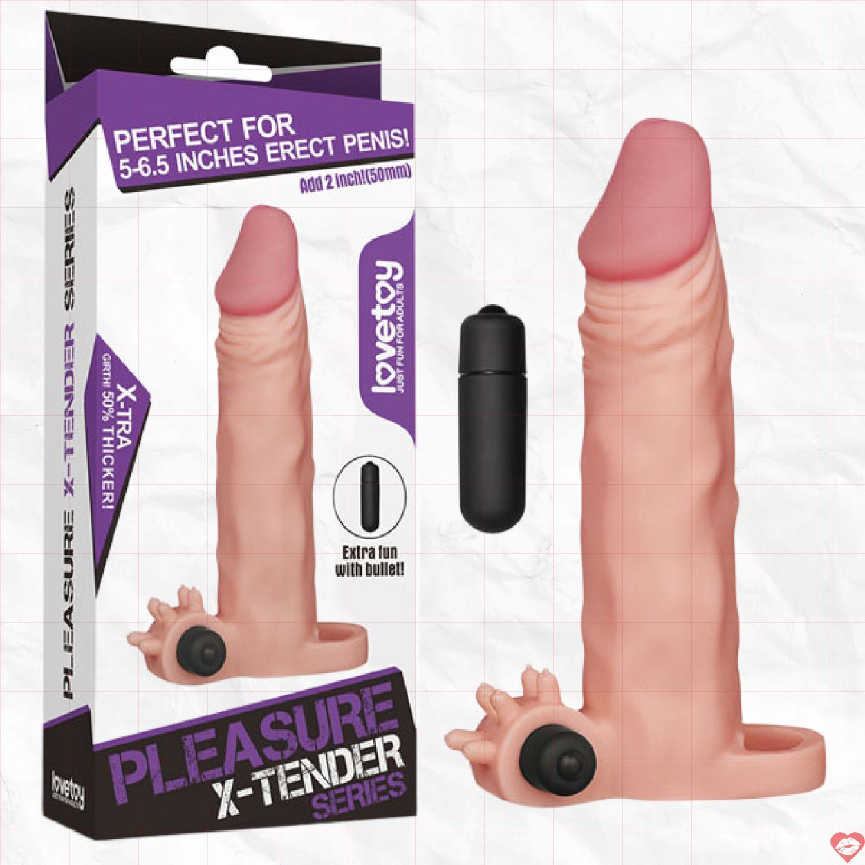 Bao cao su đôn dên Lovetoy rung mạnh kéo dài 2 inch hưng phấn 