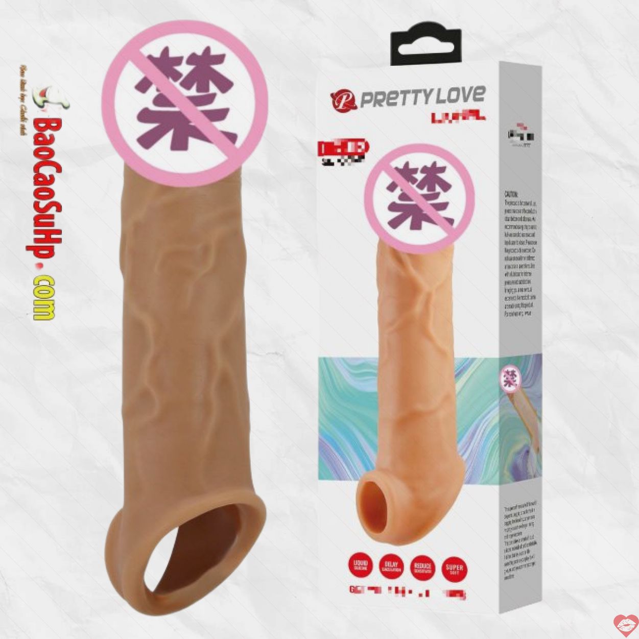 Bao Cao Su Donden Quai Đeo Gân Nổi Prettylove Lionel Silicone Kích Thích 