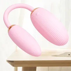 Trứng Rung Tình Yêu Điều Khiển Từ Xa Silicon An Toàn Hai Đầu Bẻ Cong 10 Chế Độ Rung