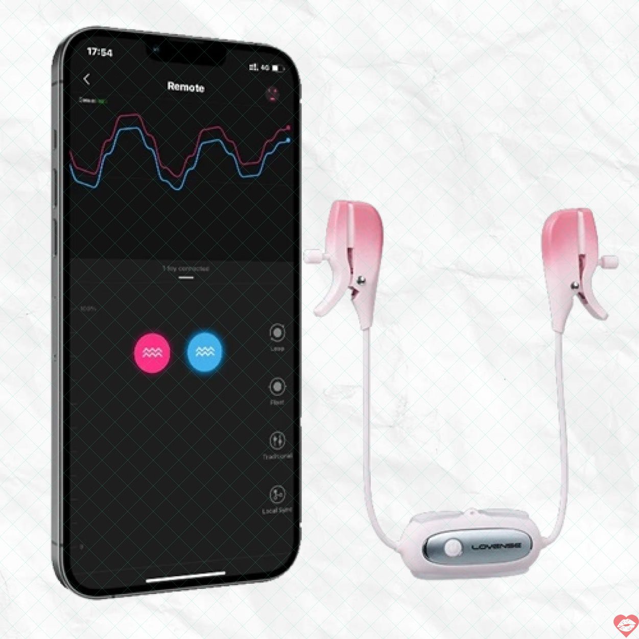 Lovense Gemini Máy rung kẹp đầu ti điều khiển app siêu phê 