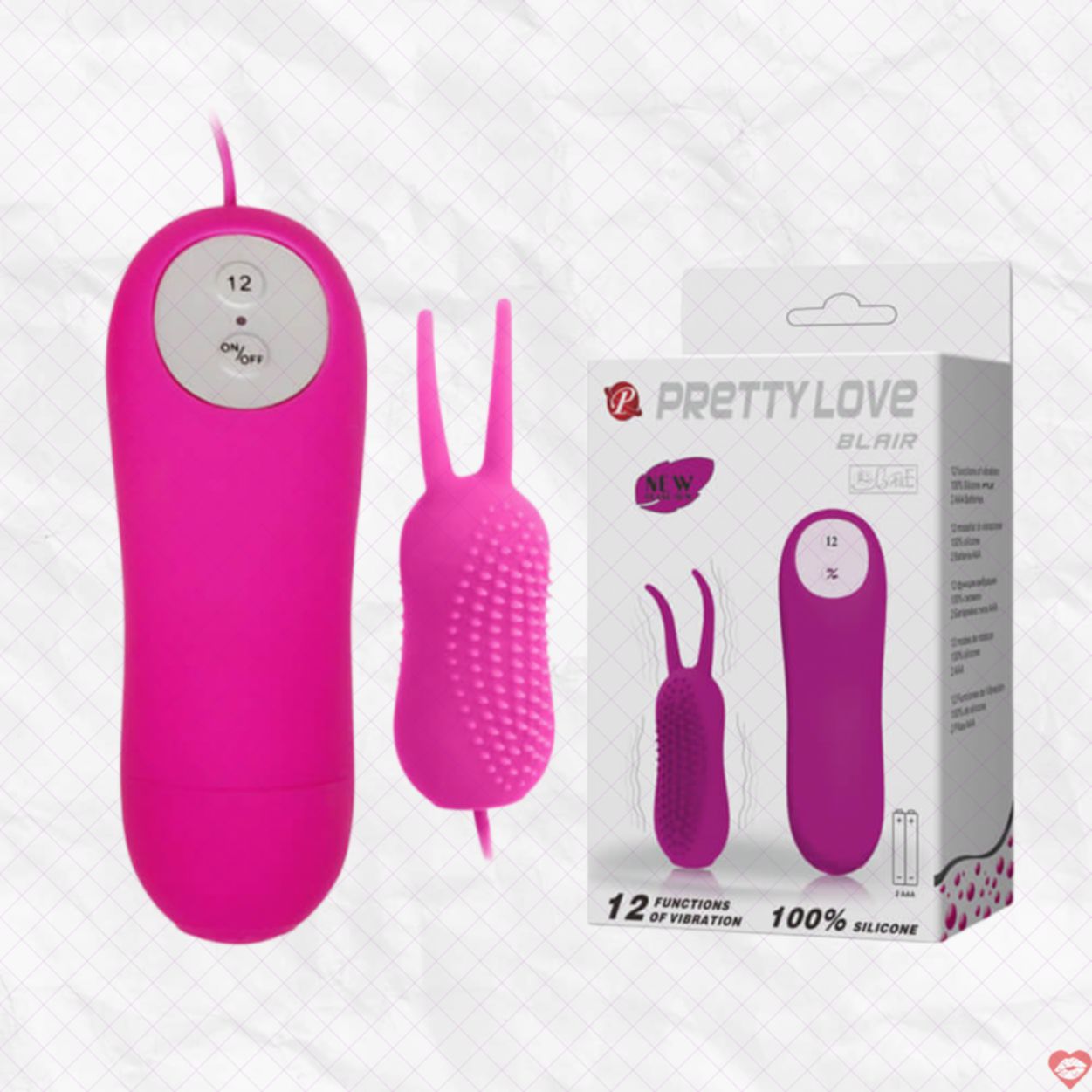 Máy Rung Pretty Love Blair LyBaile Tai Thỏ 12 Chế Độ Sướng 