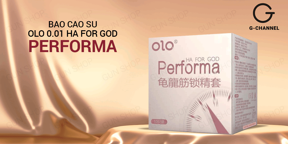 Cung cấp Bao cao su OLO 0.01 Performa Ha For God - Siêu mỏng kéo dài thời gian - Hộp 10 cái hàng xách tay