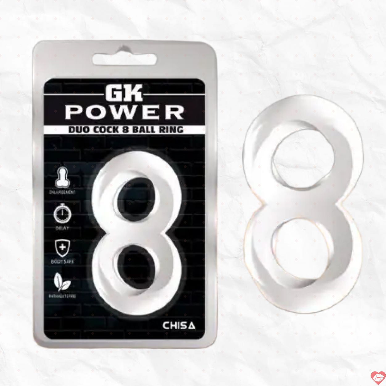 Vòng đeo cu số 8 Chisa DC60Q trong suốt bằng TPE giúp khóa chặt dương vật và tinh hoàn tăng