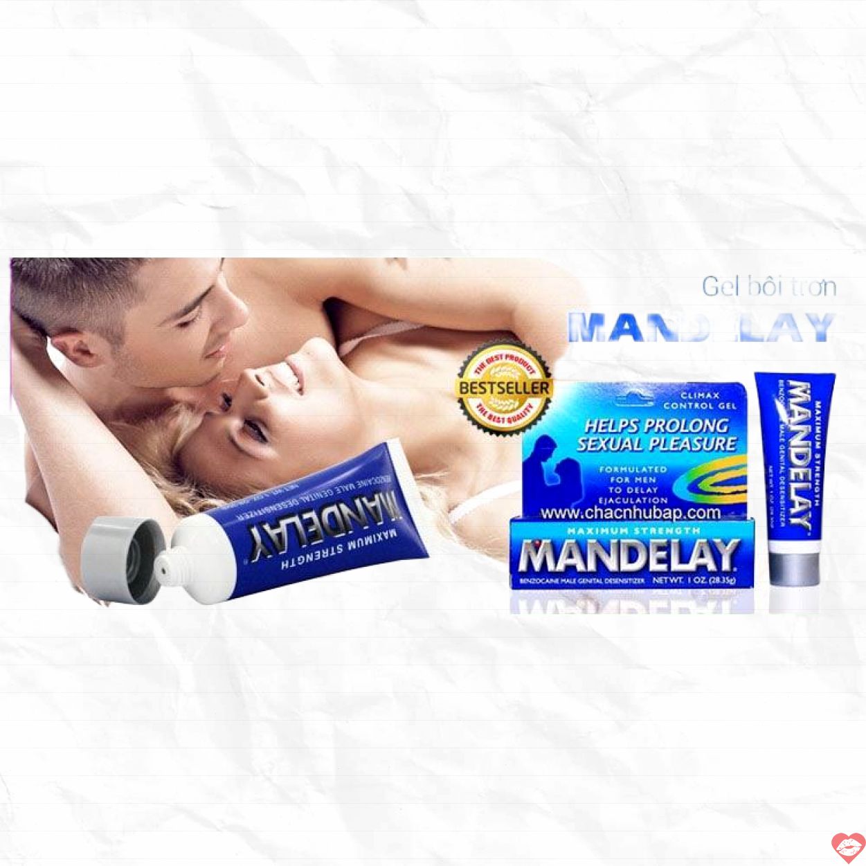 Gel bôi trơn Mandelay 2in1 tăng khoái cảm kéo dài bền lâu 