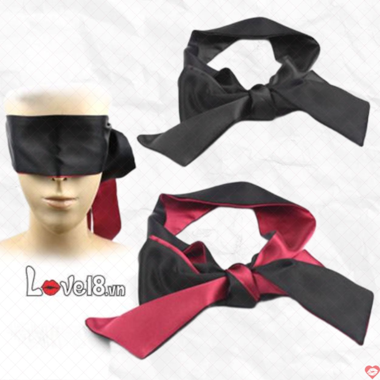 Khăn Bịt Mắt Lụa Satin Mềm Mại Kích Thích Đồ Chơi BDSM 