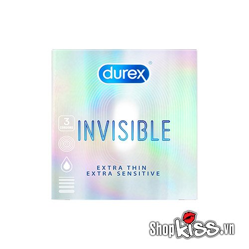 Bao Cao Su Siêu Mỏng Durex Invisible – Hộp 3 Cái