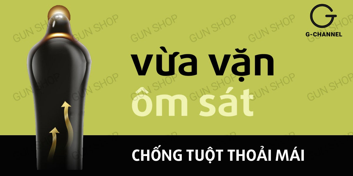 Bao cao su Kimono Vàng siêu mỏng 0.02mm an toàn thoải mái 12 cái