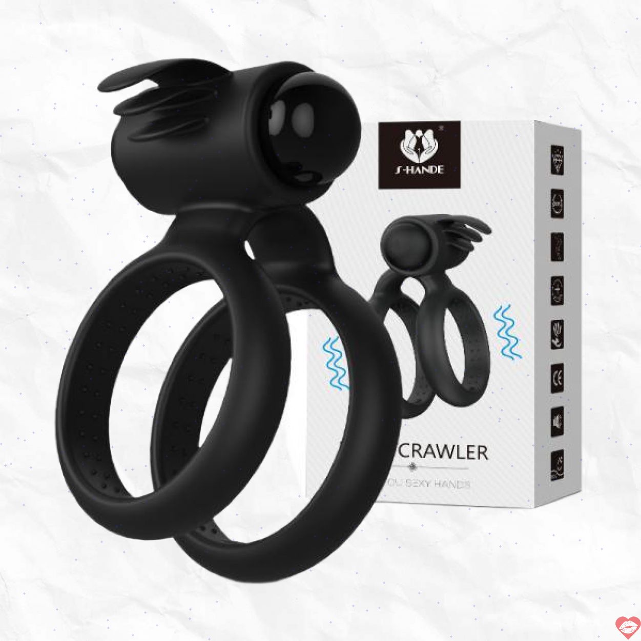 Vòng rung đôi S-Hande Crawler gai nổi kích thích tăng khoái cảm đôi 