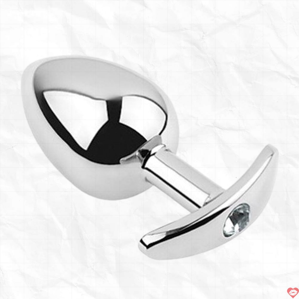 Phích inox cắm hậu môn đính đá 3.4cm kích thích khoái cảm 