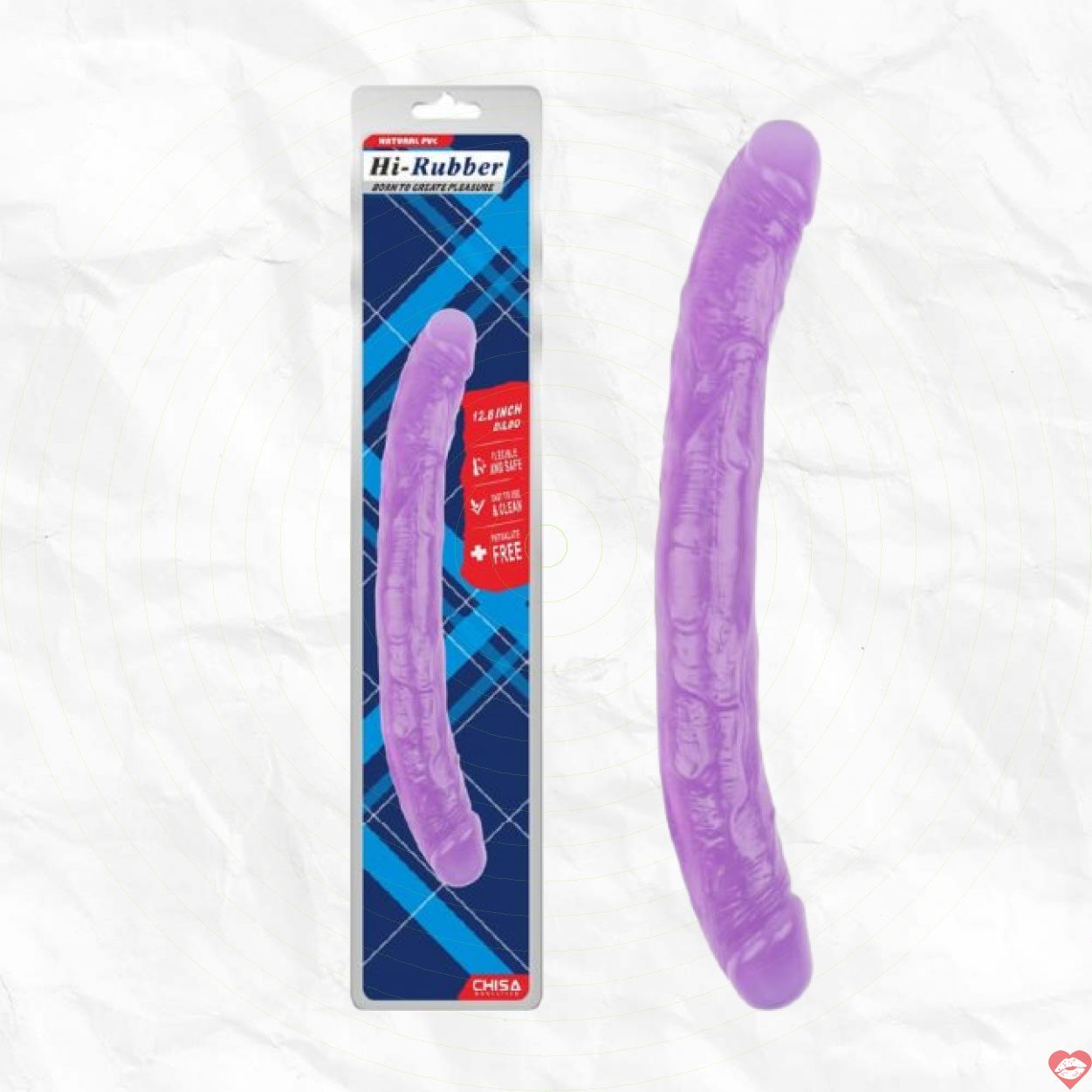 Dương vật giả 2 đầu Chisa Hi-Rubber 12.8 inch Tím Siêu Thực Giá Tốt 