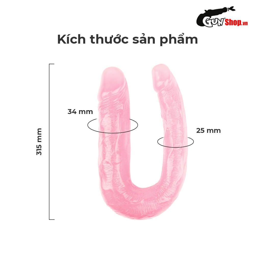 Dương vật giả 2 đầu Chisa Hi-Rubber 13 Inch Hồng