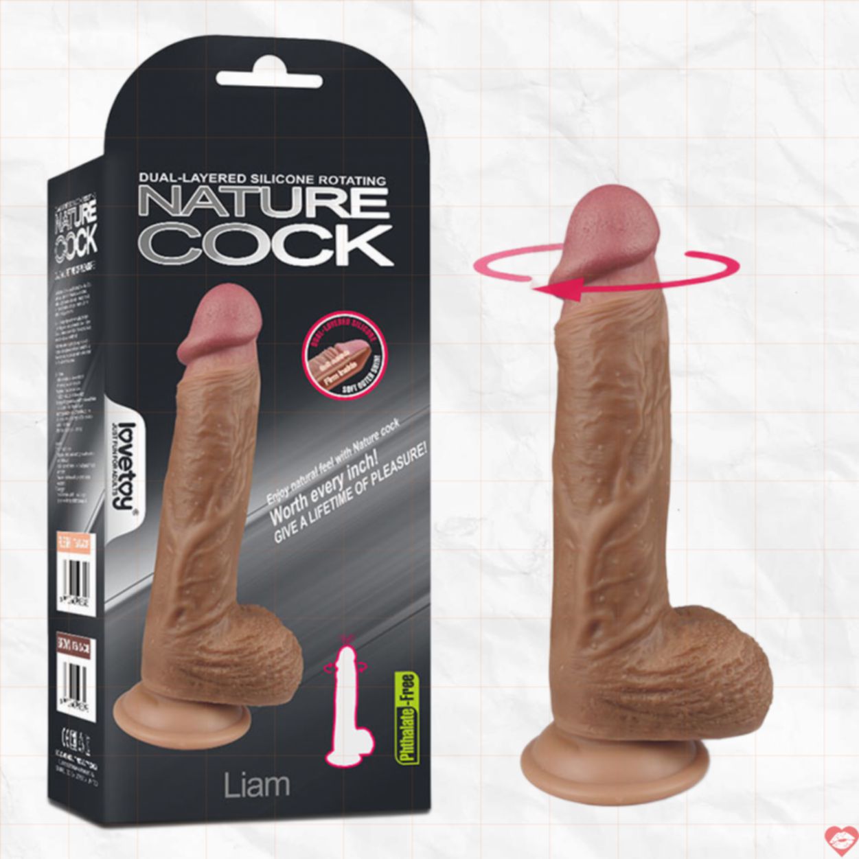 Dương vật siêu mềm rung mạnh Lovetoy Nature Cock Liam chất lượng 