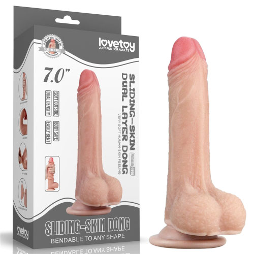 Dương Vật Giả Hít Tường Lovetoy Sliding Skin 7 inch Siêu Mềm Cao Cấp