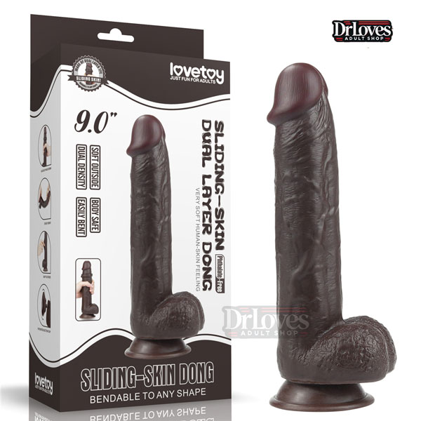 Dương vật giả gắn tường Lovetoy 2 da 9inch màu Black