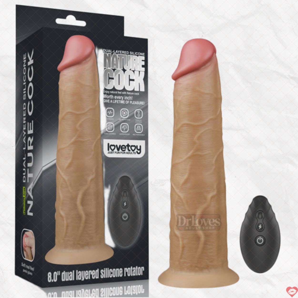 Dương Vật Giả Lovetoy 8inch Rung Ngoáy Gắn Tường Mạnh Mẽ 