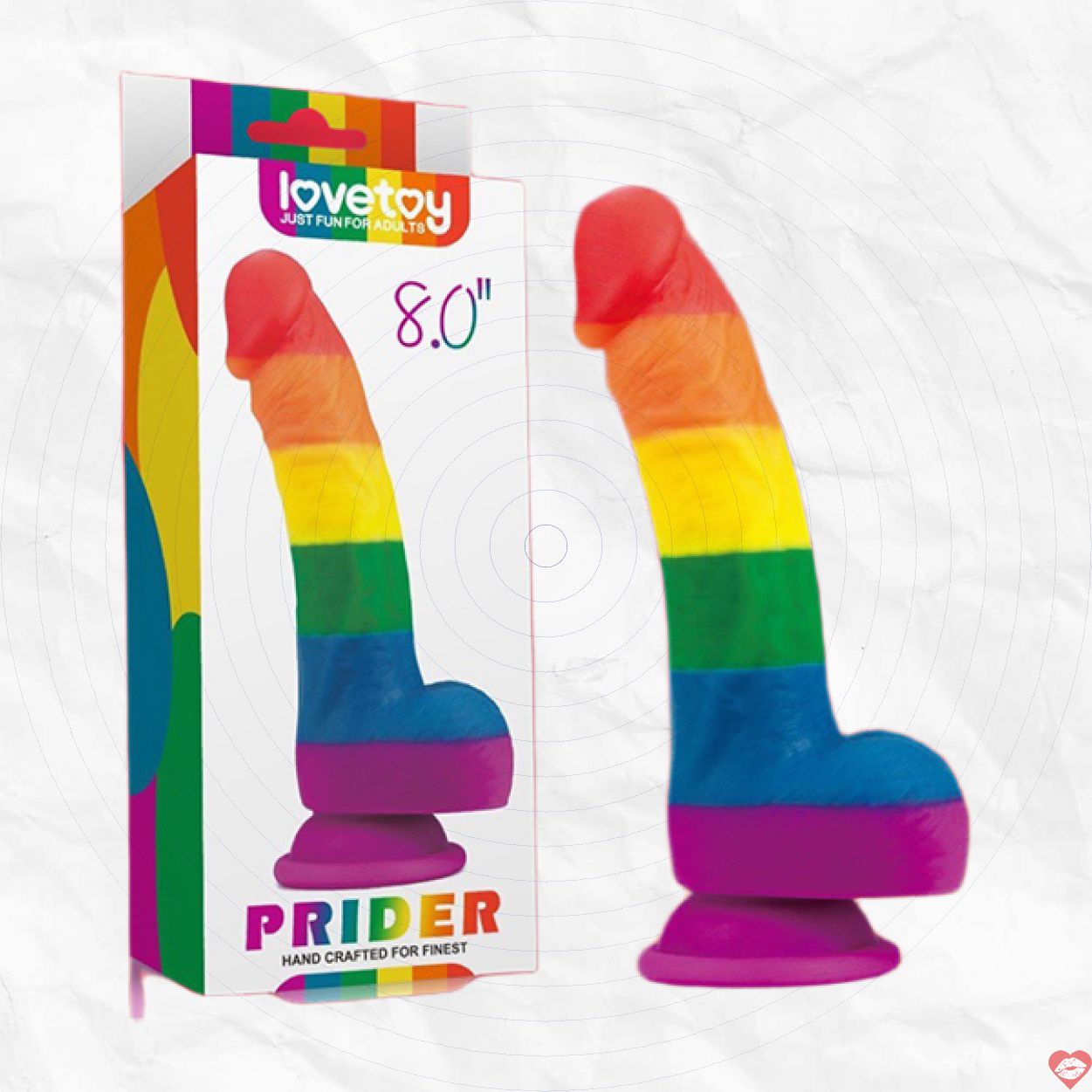 Dương vật giả Lovetoy Prider 8 inch đa sắc gắn tường siêu bền, kích thích cực đỉnh 