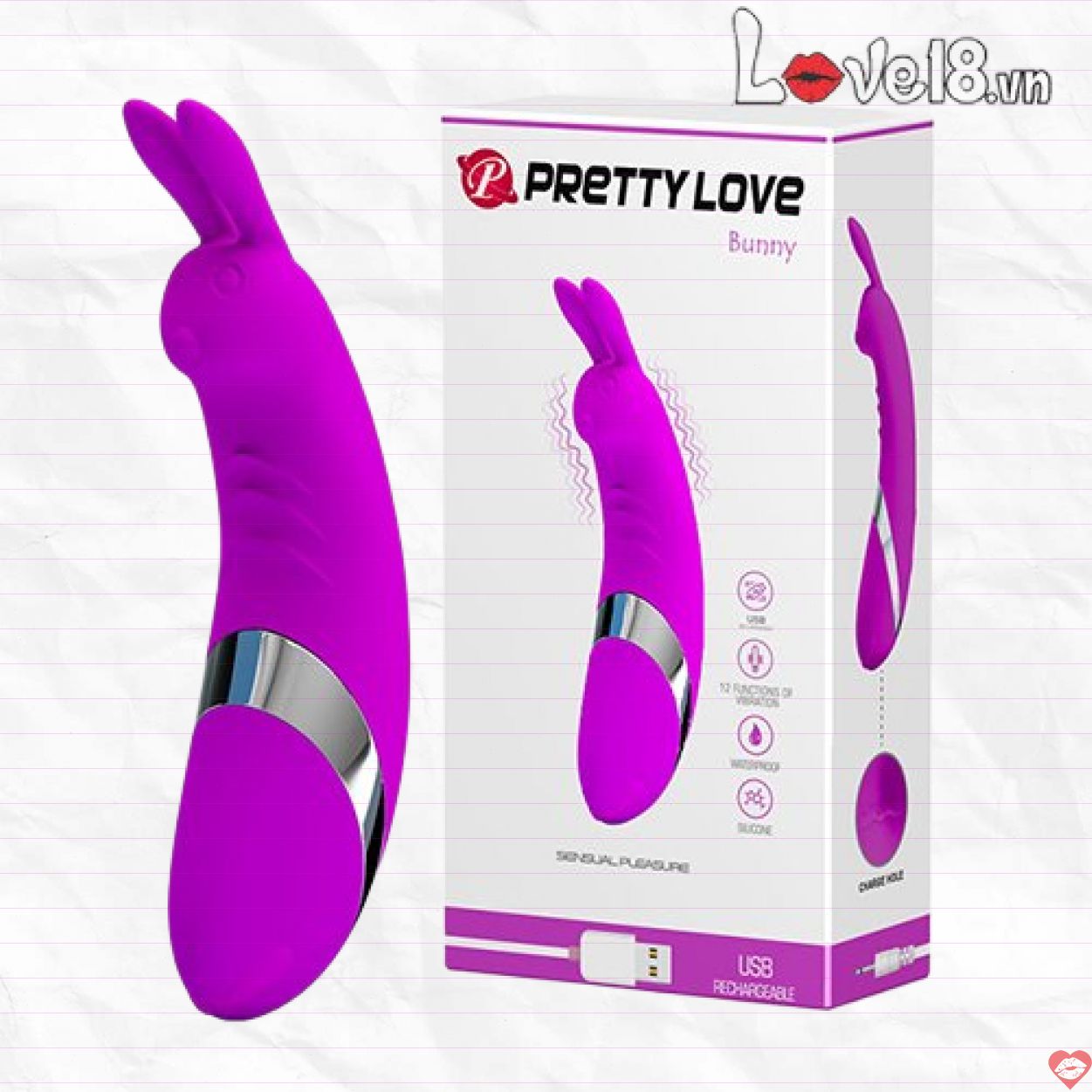 Máy rung Pretty Love Bunny kích thích điểm G tăng khoái cảm 