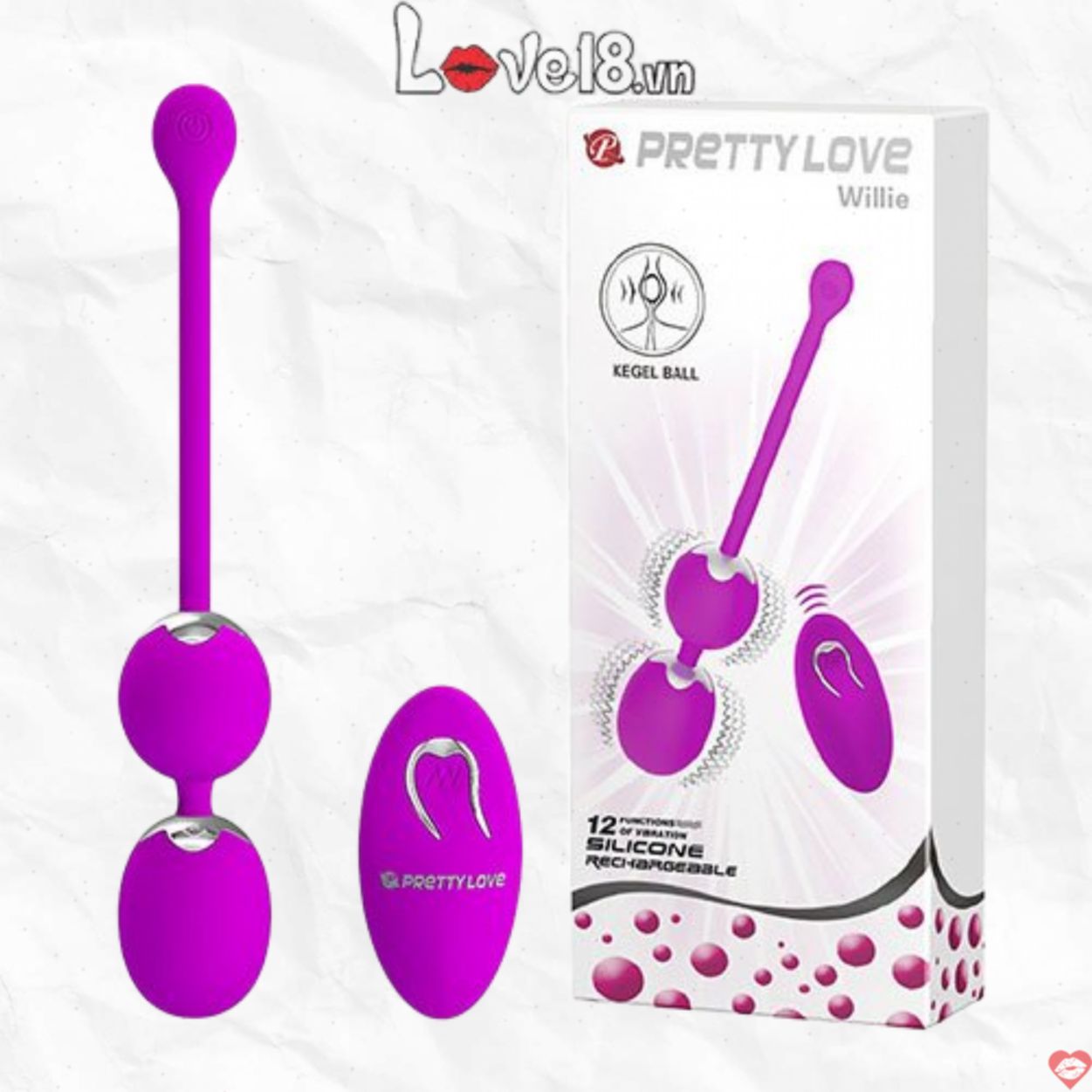 Bóng tập Kegel điều khiển từ xa Prettylove Willie kích thích mua 
