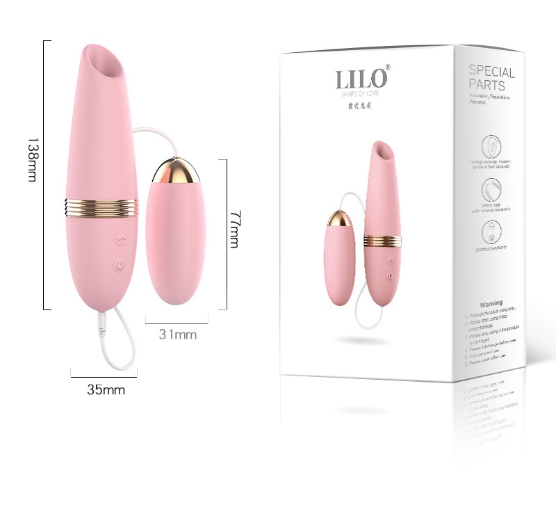Trứng massage LiLo 3 đầu phụ Rung hút liếm