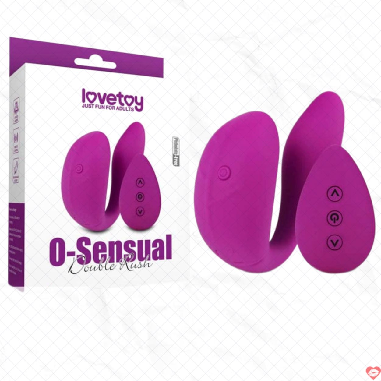 Máy mát xa vùng kín hai đầu Lovetoy, rung mạnh, silicone mềm mại 