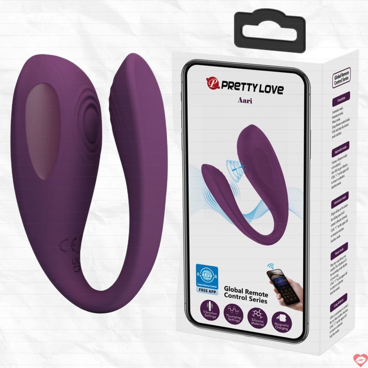 Máy rung vùng kín 2 đầu kết nối App Pretty Love Aari silicone cao cấp 
