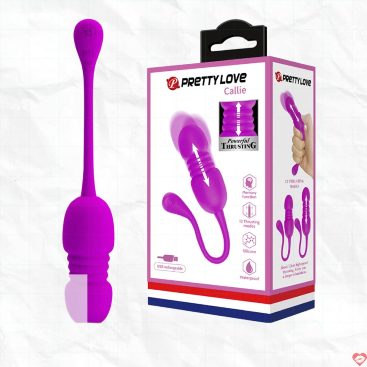 Trứng Rung Pretty Love Callie 12 Chế Độ Điều Khiển Thụt Hút 