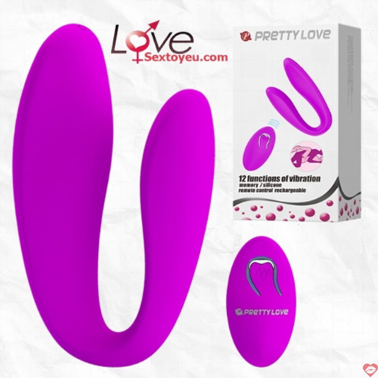 Máy Rung Chữ C Prettylove Điều Khiển Xa Kích Thích Cực Mạnh 