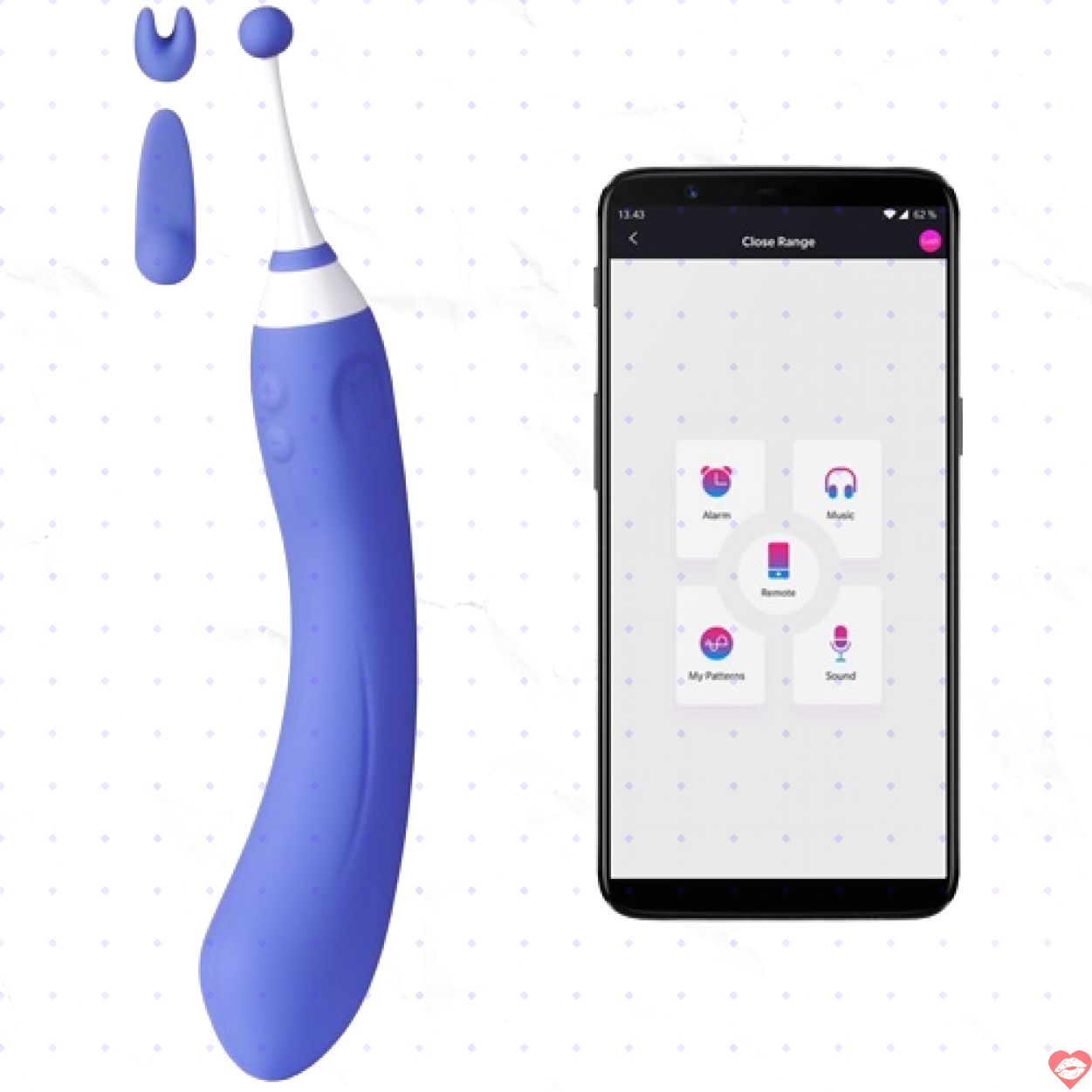 Máy rung 2 đầu Lovense Hyphy điều khiển app tặng 3 đầu phụ 