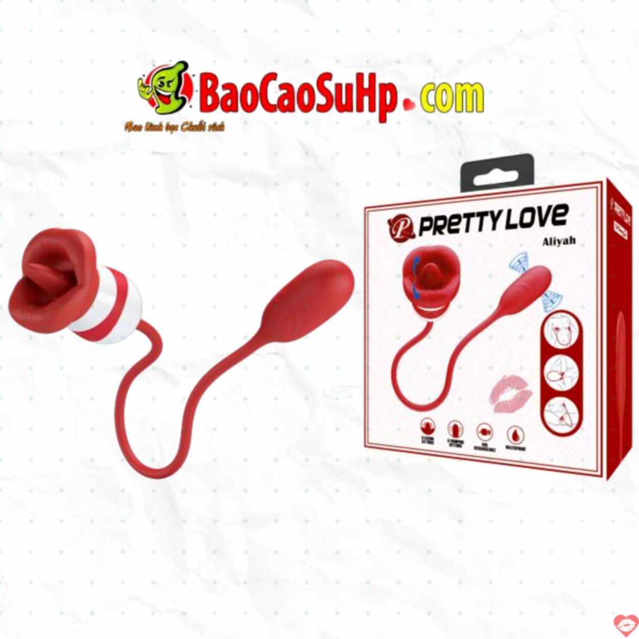 Máy rung kết hợp liếm Pretty Love Bi-300078, kích thích đỉnh cao 