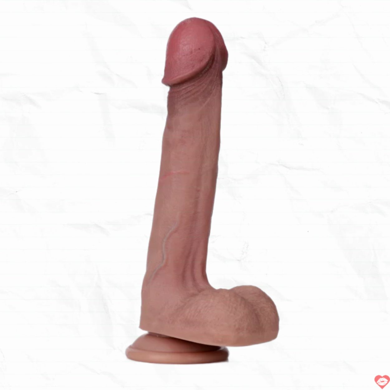 Lovetoy 9 inch đôi lớp gân nổi đế hít tường siêu thật 