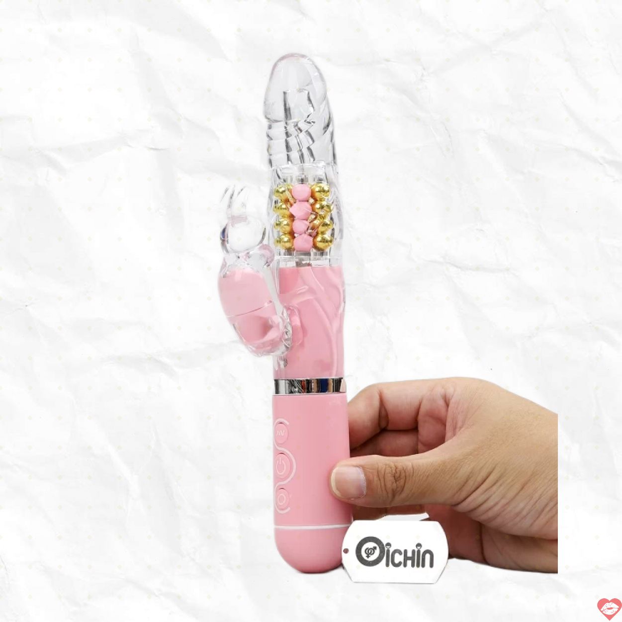 Pink Rabbit Rung Xoay Đa Chế Độ Sạc Pin Siêu Mạnh 