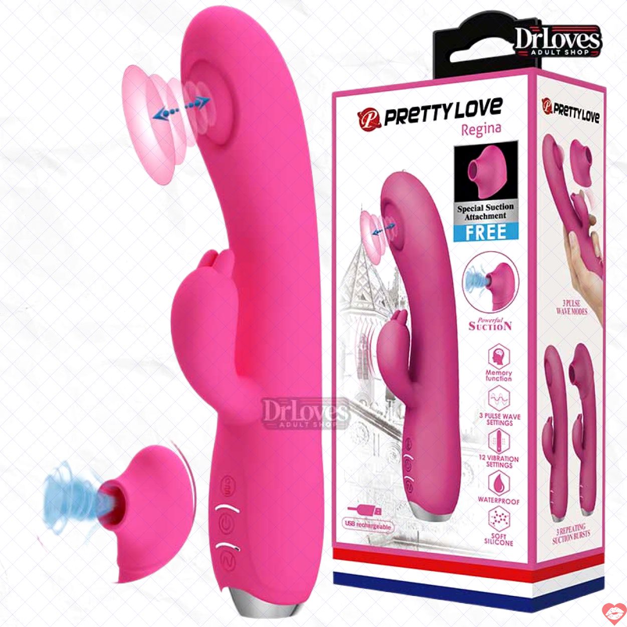 Dương vật giả PrettyLove Regena phong cách sang trọng, siêu mềm 