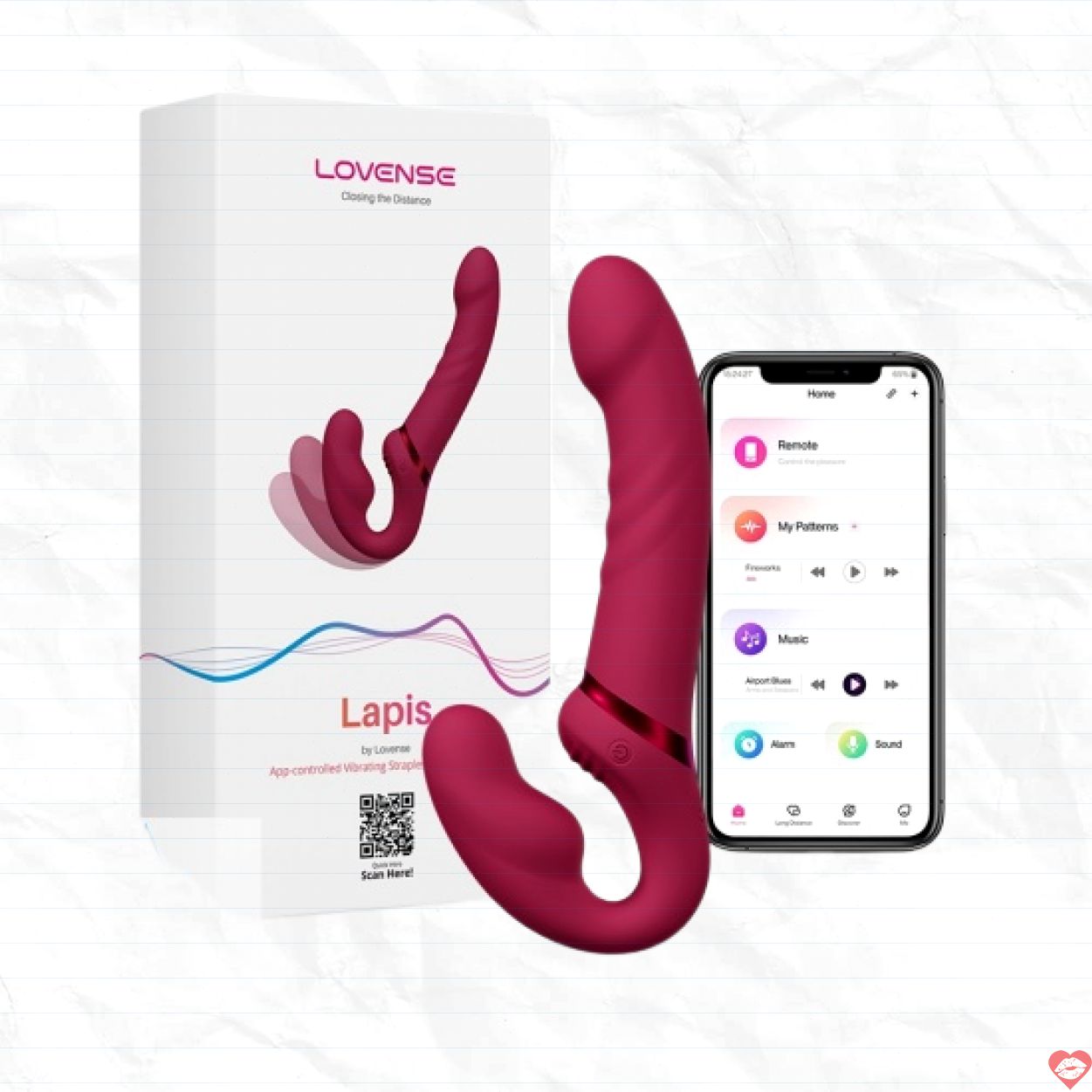 Lovense Lapis Đồ Chơi Les 2 Đầu Rung App Điều Khiển Máy Bay 