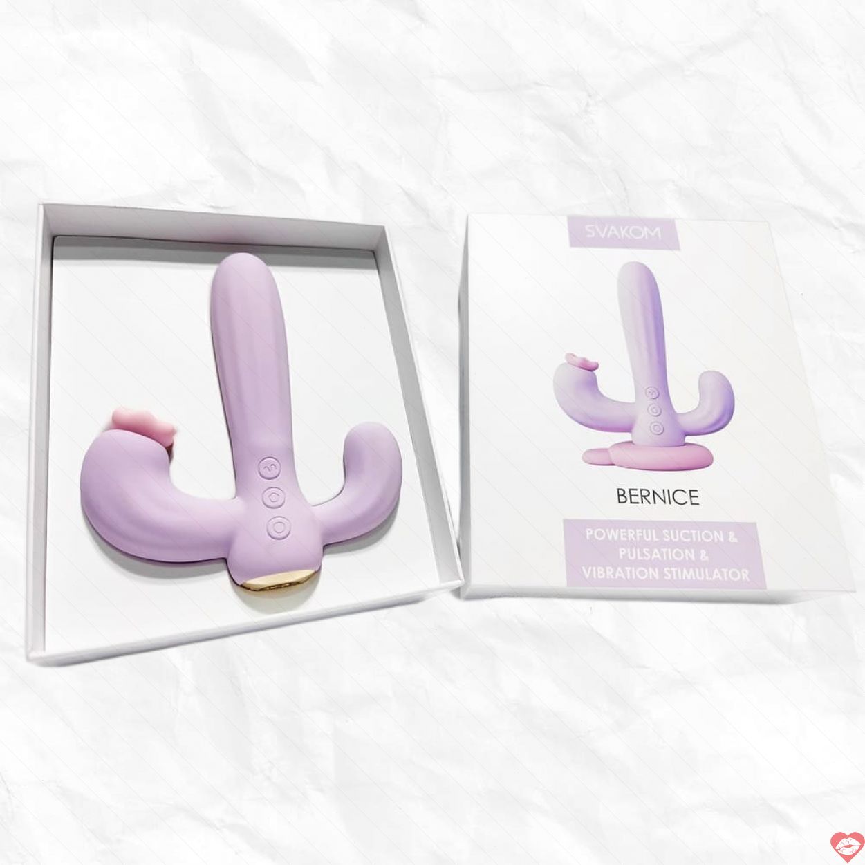 Dương vật giả 3 nhánh xương rồng Svakom Bernice bú mút mềm mại 