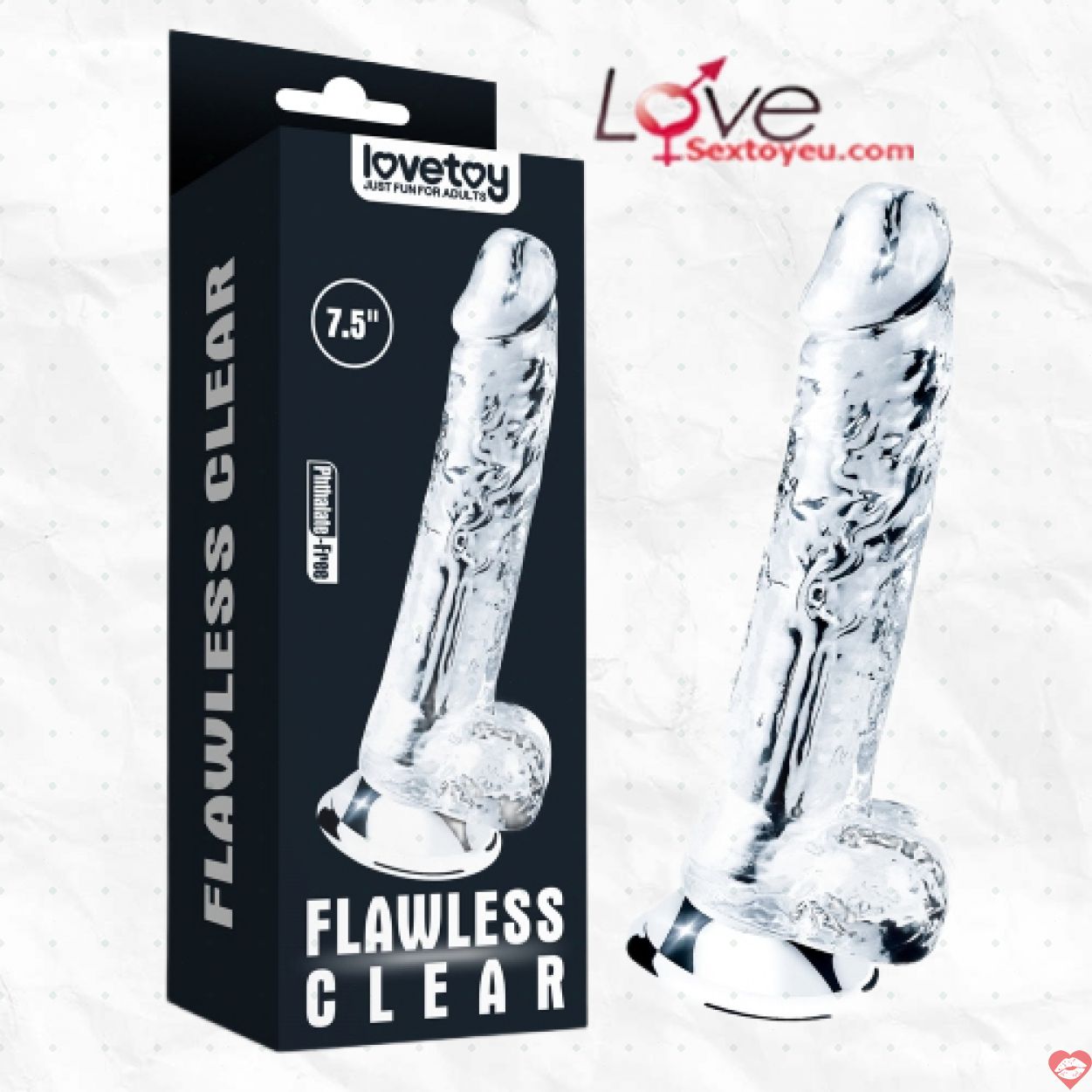 Dương Vật Giả Lovetoy Flawless Clear 7.5 Trong Suốt Chân Thật 