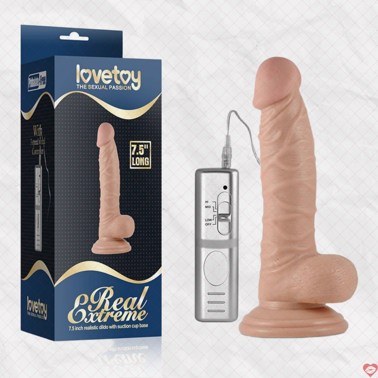 Dương vật silicon rung gân nổi Lovetoy Real Extreme 7.5 mạnh mẽ
 