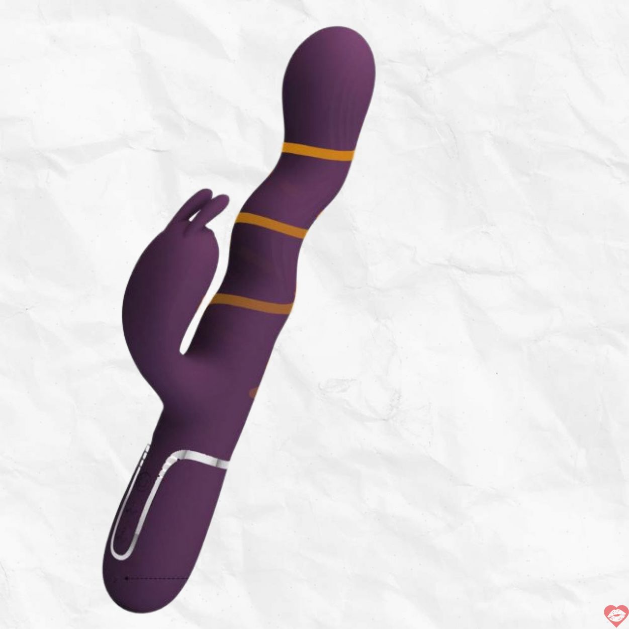 Dương vật giả silicone 3D rung ngoáy tai thỏ Prettylove Laursen 