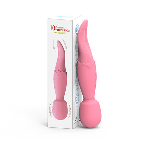 Chày rung massage Double End 10 chế độ kèm lưỡi liếm cao cấp