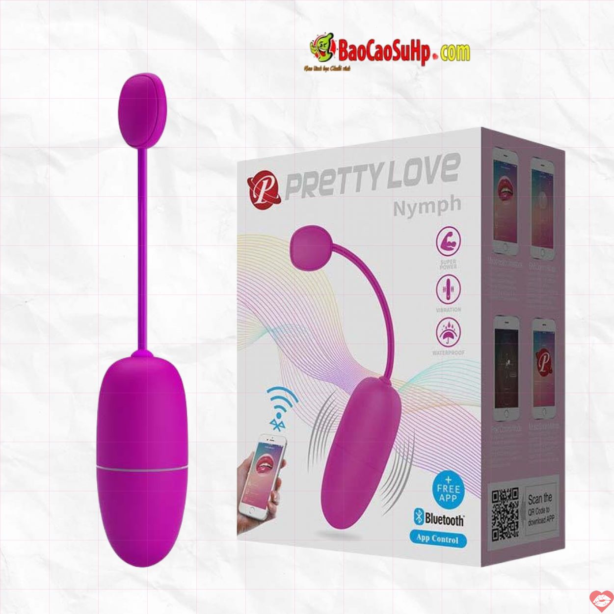 Trứng rung Prettylove mềm mịn điều khiển APP tiện lợi giá tốt 