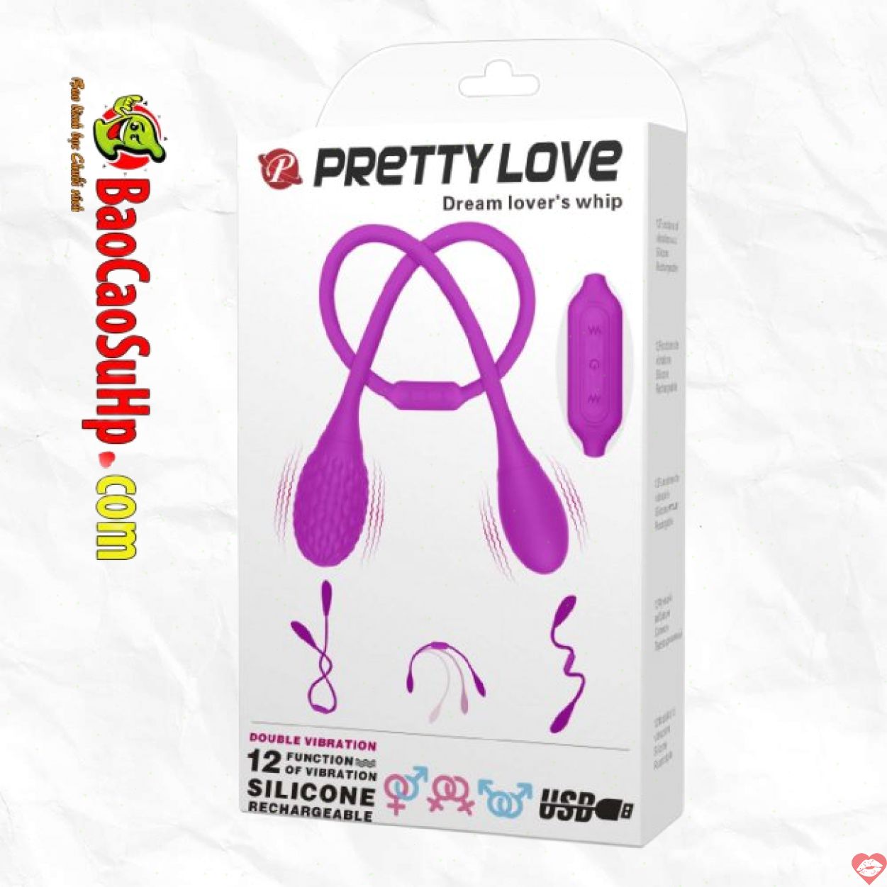 Trứng rung 2 đầu Prettylove Dream Lover Whip kích thích mua ngay 