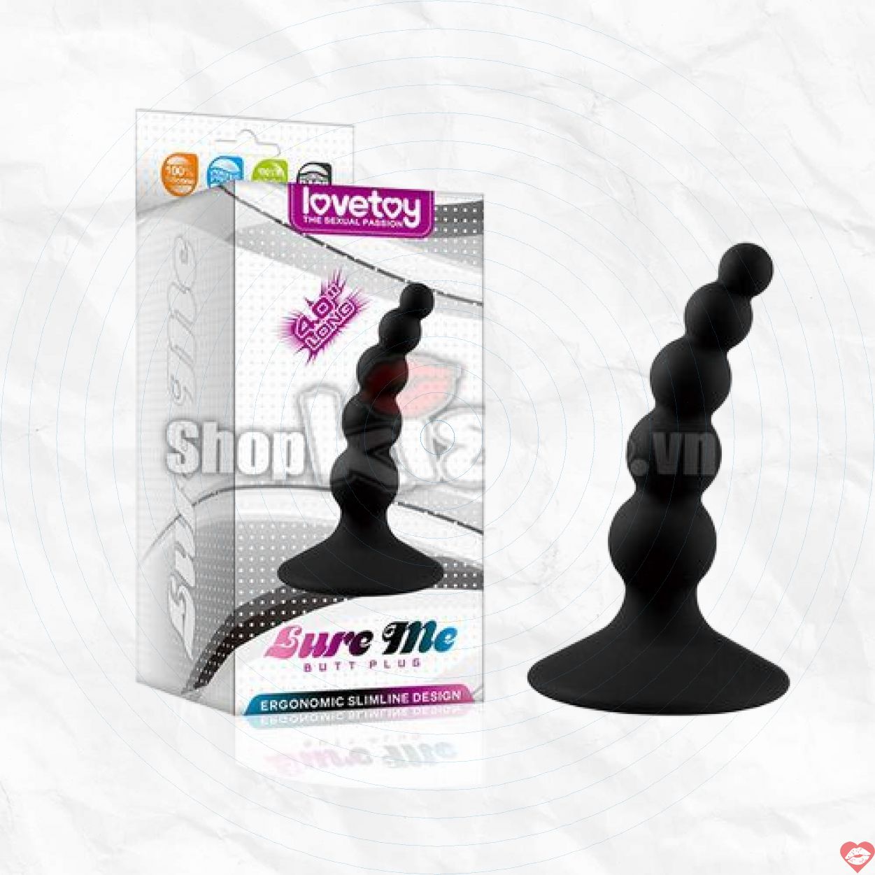 Cây xoắn bi Lovetoy Lure Me siêu kích thích hậu môn, chất lượng cao 