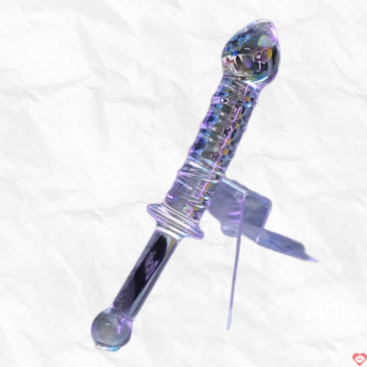 Thủy tinh sextoy vân xoắn kích thích hậu môn, tay cầm thuận tiện 