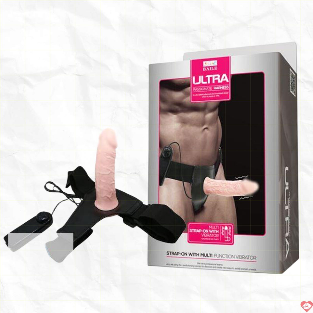 Dương Vật Giả Rỗng Ruột Rung Baile Ultra Harness Kích Thích 