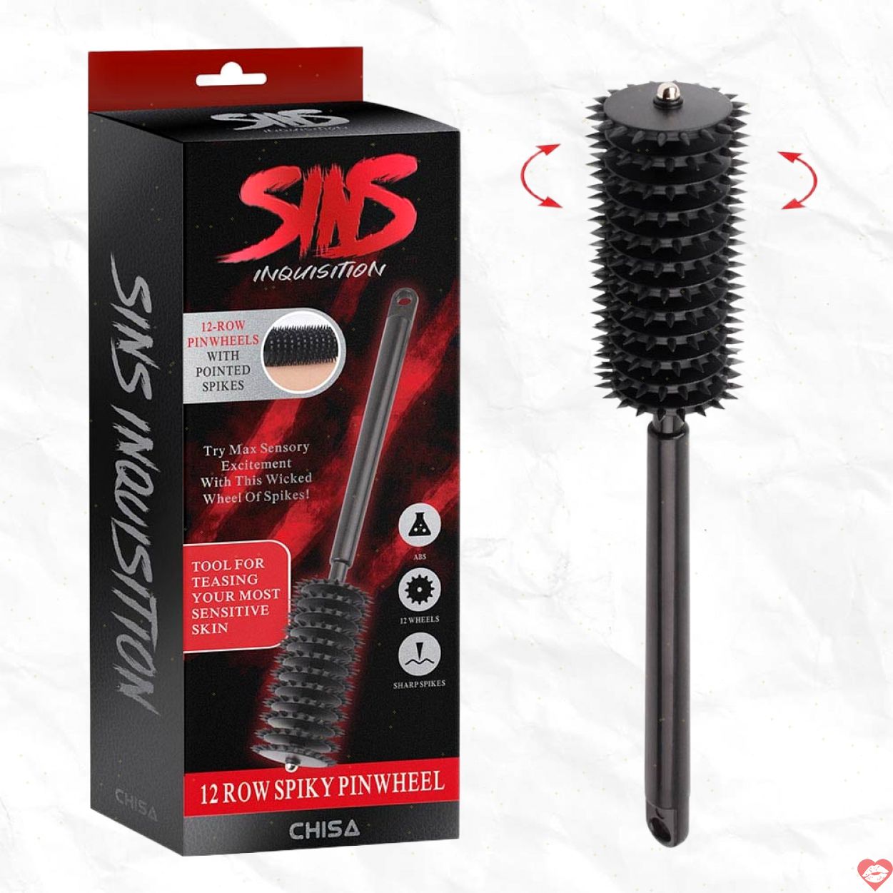 Cọ lăn gai BDSM Chisa Sins Inquisition 12 Row Spiky Pinwheel