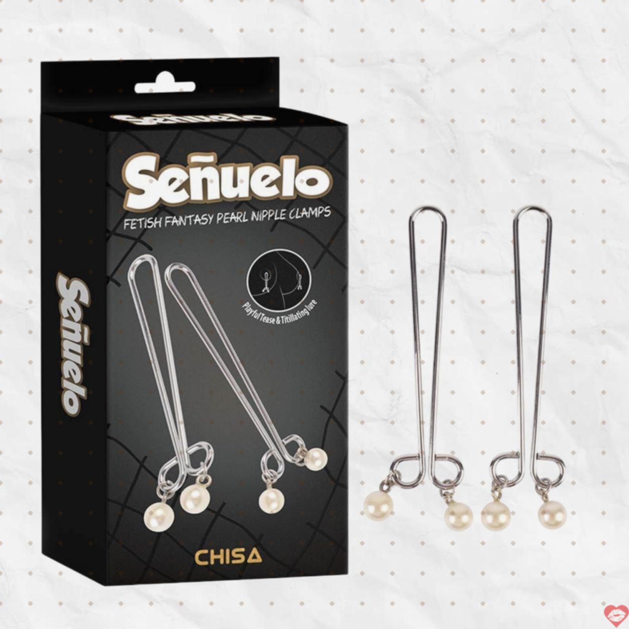 Kẹp vú kích thích đầu ti Chisa Senuelo Fetish Fantasy Pearl Nipple Clamps