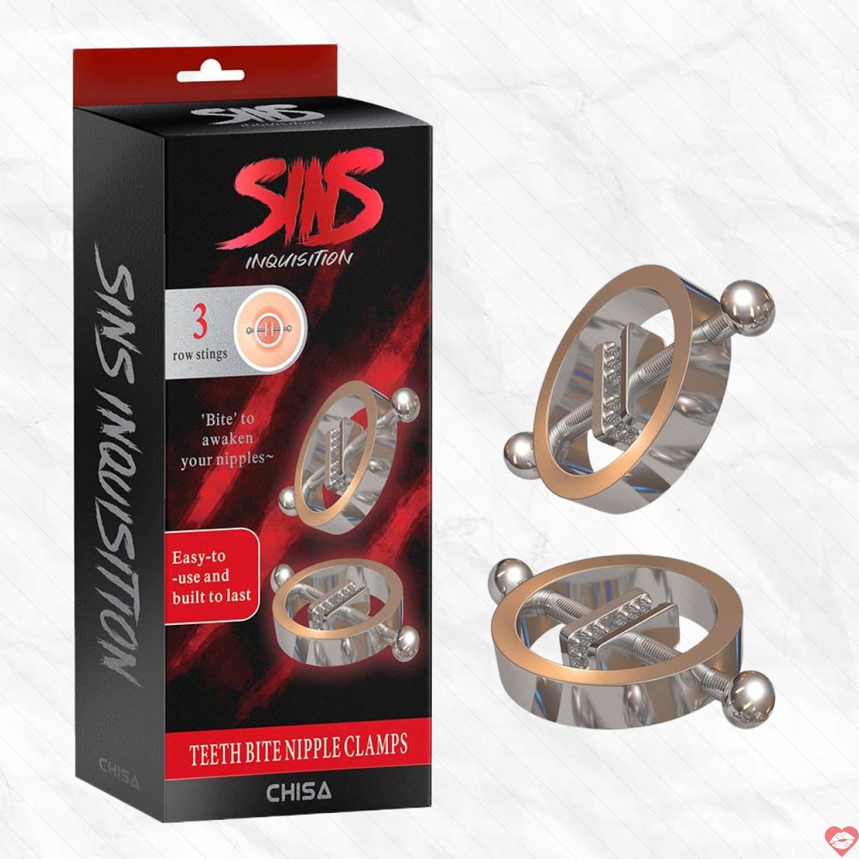 Kẹp vú kích thích đầu ti Chisa Sins Inquisition Teeth Bite Nipple Clamps