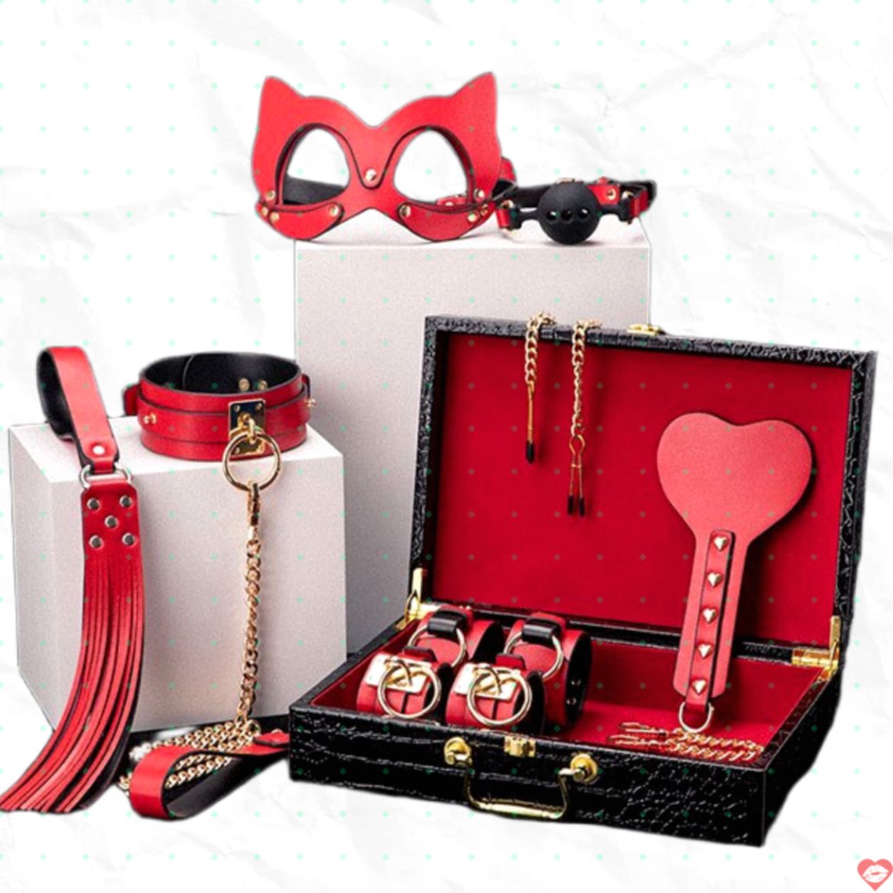 Bộ đồ chơi bạo dâm BDSM 8 món bằng da PU cao cấp
