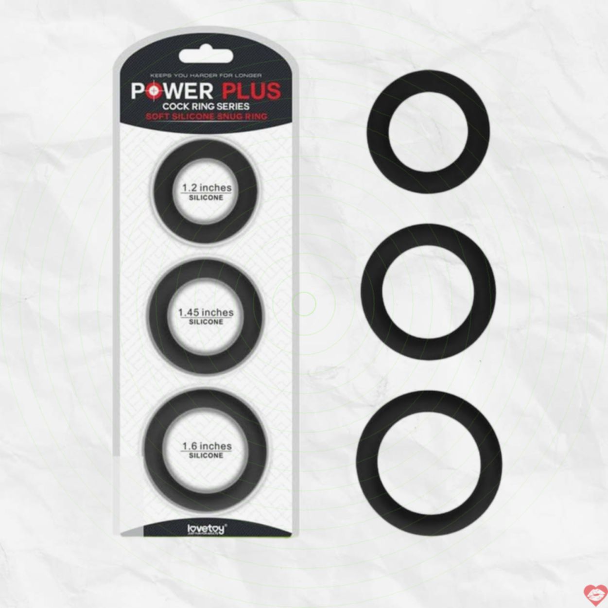 Vòng hãm dương silicone mềm Lovetoy Power Plus 3 chiếc siêu bền 